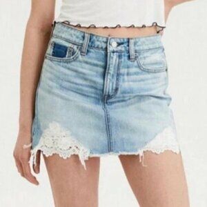 American Eagle High Rise Denim Mini Skirt